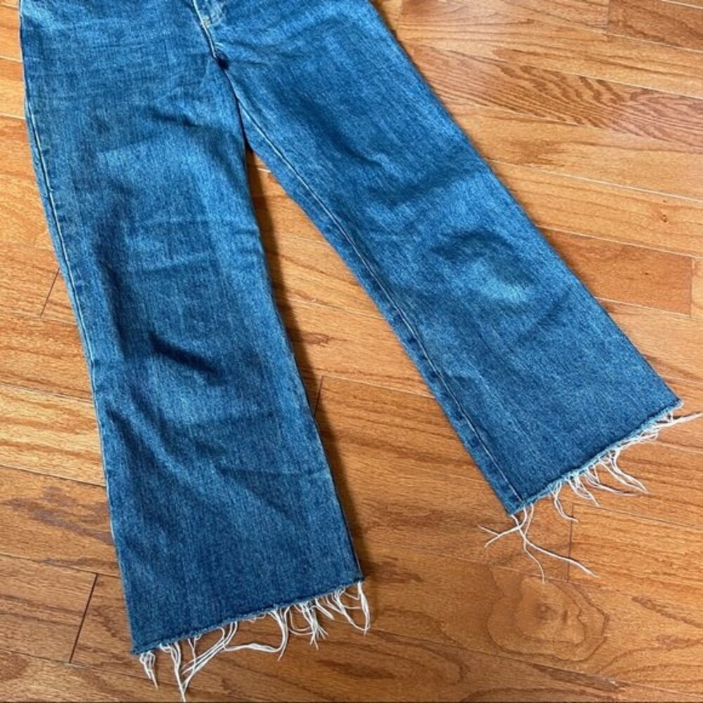 APC Sailor High Rise Jeans Raw Hem Wide Leg Blue Size 24 - Picture 4 of 7